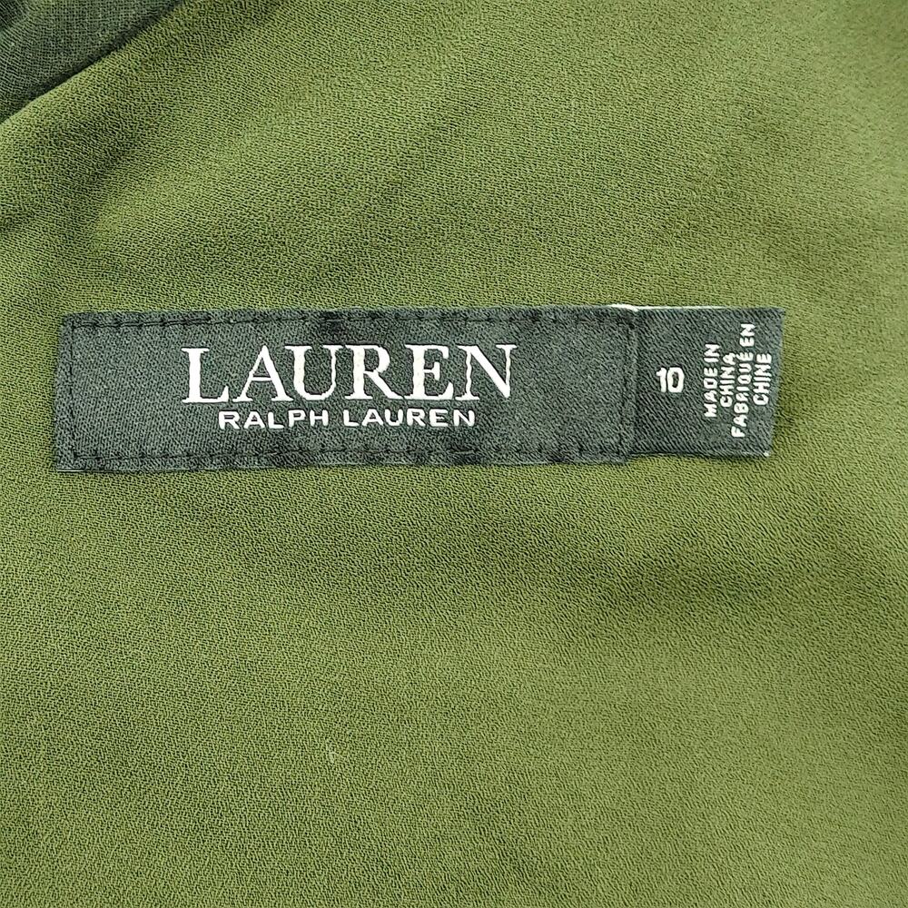 Ralph Lauren Green Zebra Print Chiffon Gown Womens 12 - Picture 3 of 5